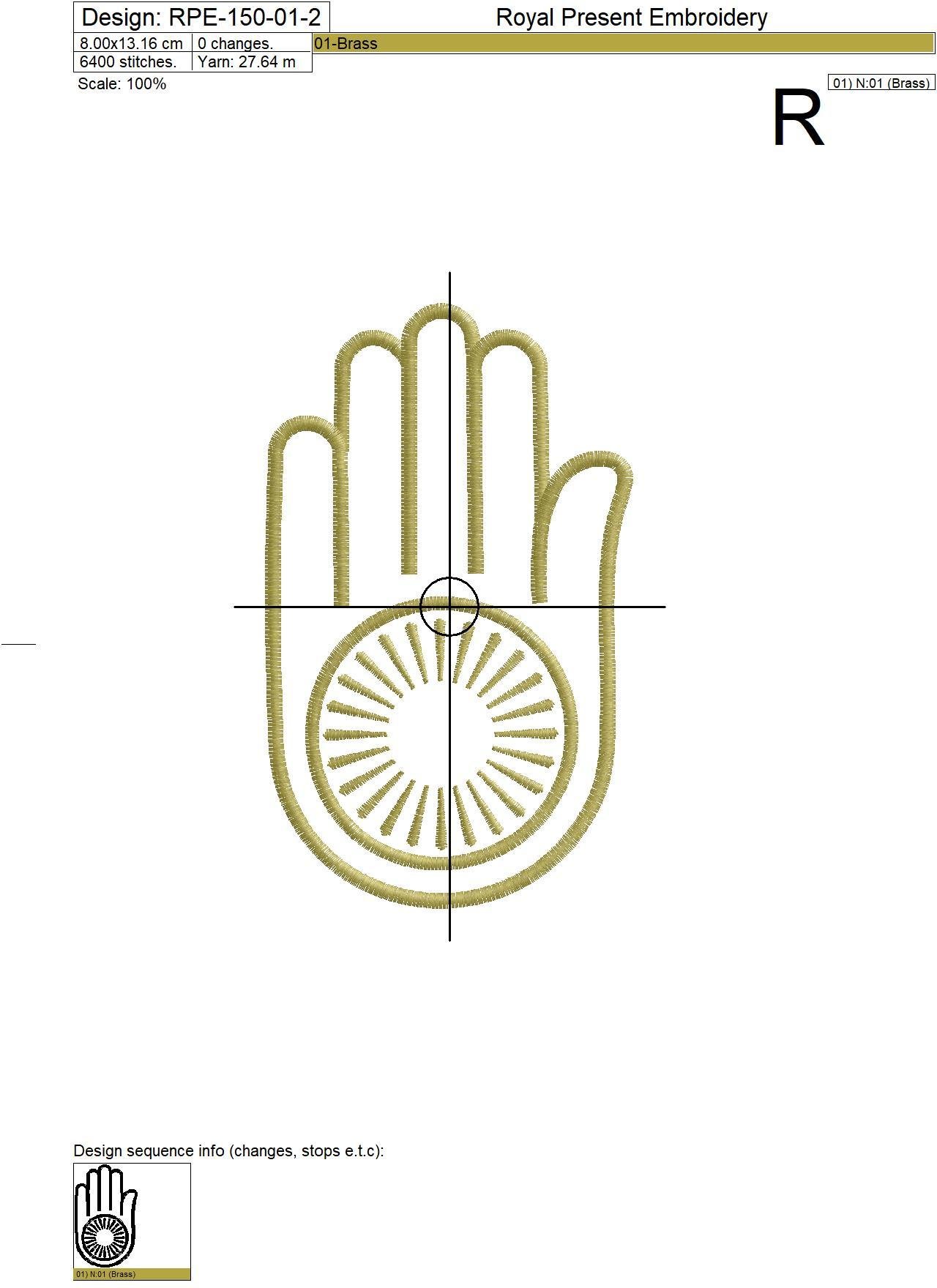 Machine Embroidery Design Jainism - 3 sizes