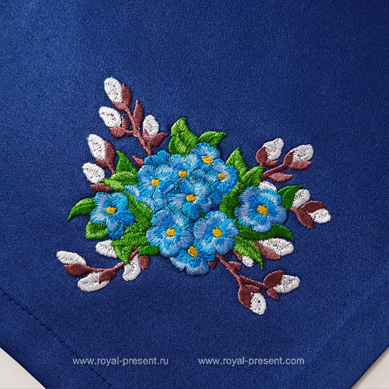 Forget-me-nots Bouquet Machine Embroidery Design RPE-1272