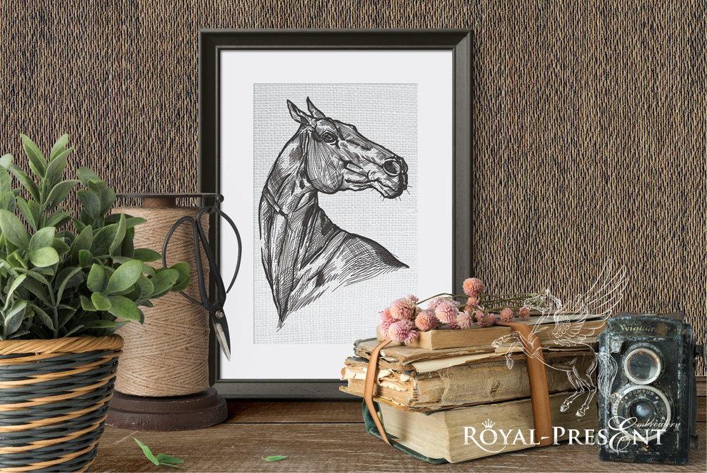 Horse embroidery design - 6 sizes