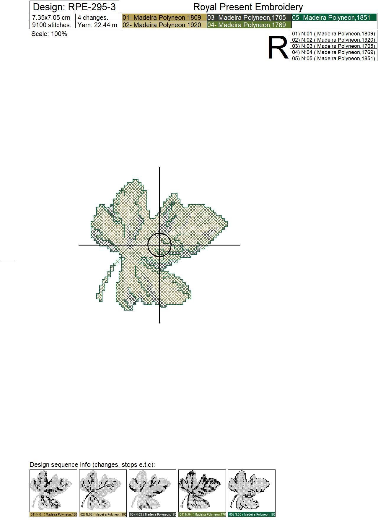 Foliage Cross-stitch Machine Embroidery Designs