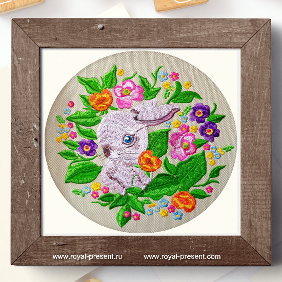 Bunny Machine Embroidery Design - 4 sizes RPE-1276