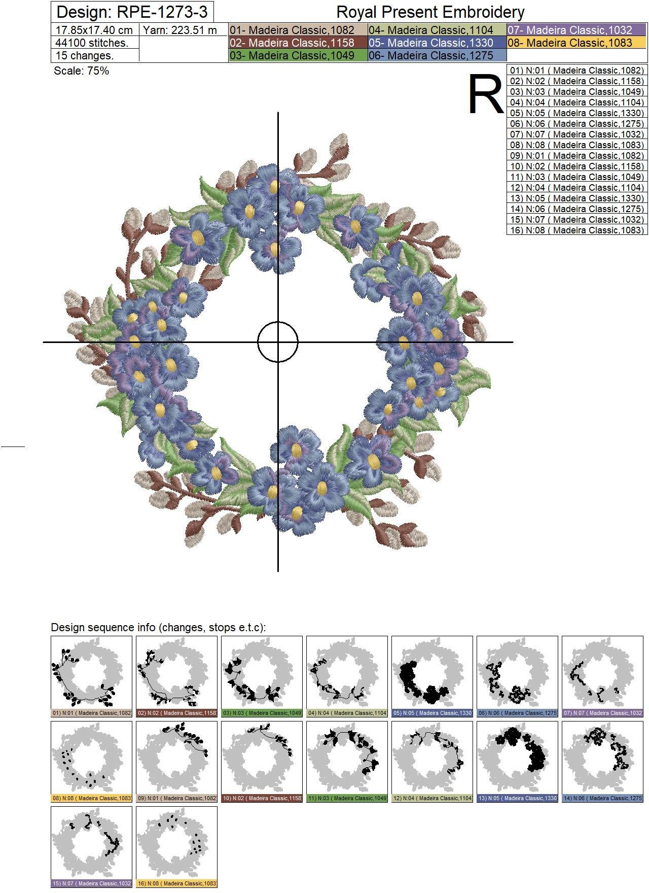 Forget-me-nots and Pussy-Willow Frame Embroidery Design - 3 sizes