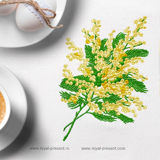 Mimosa Machine Embroidery Design - 2 sizes RPE-1275