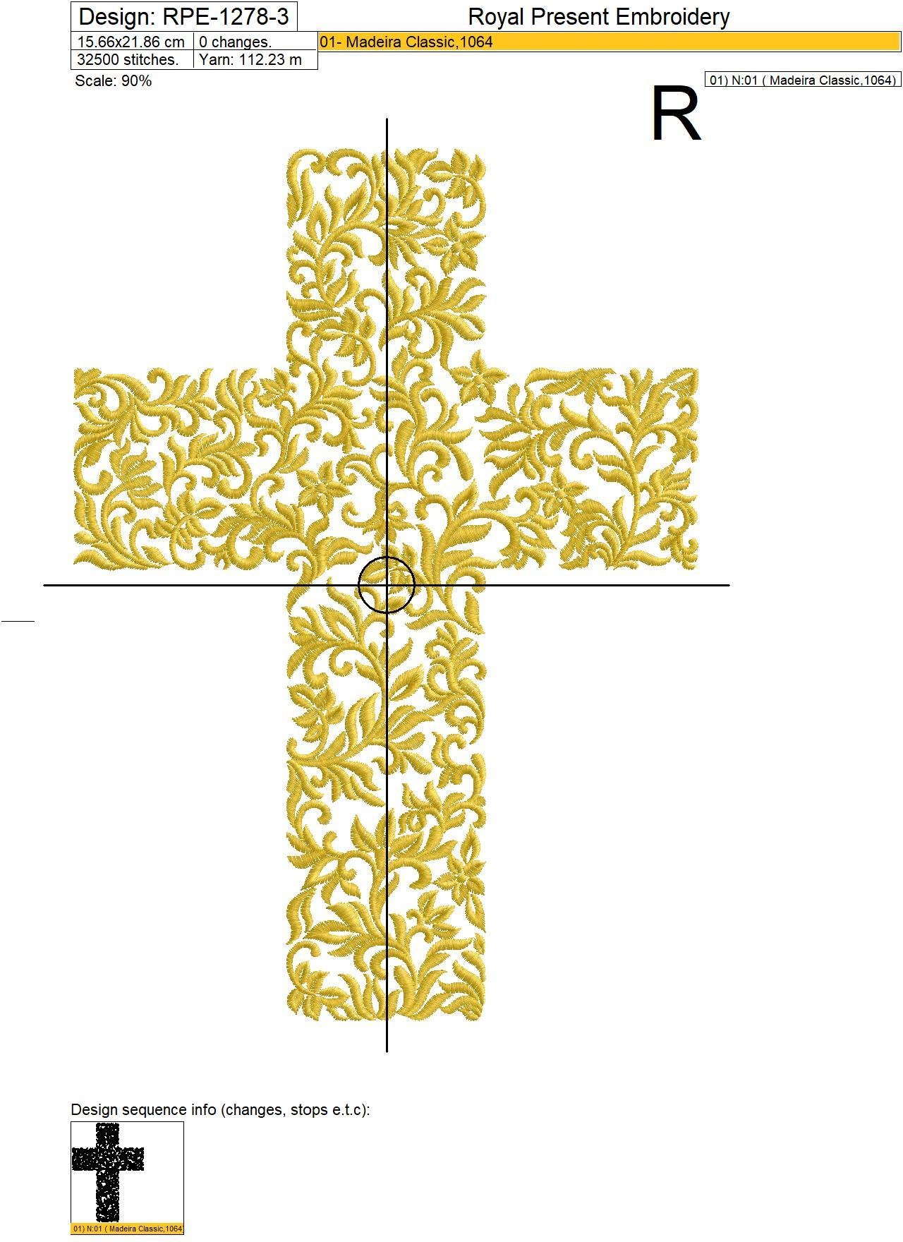 Easter Cross machine embroidery design - 3 sizes