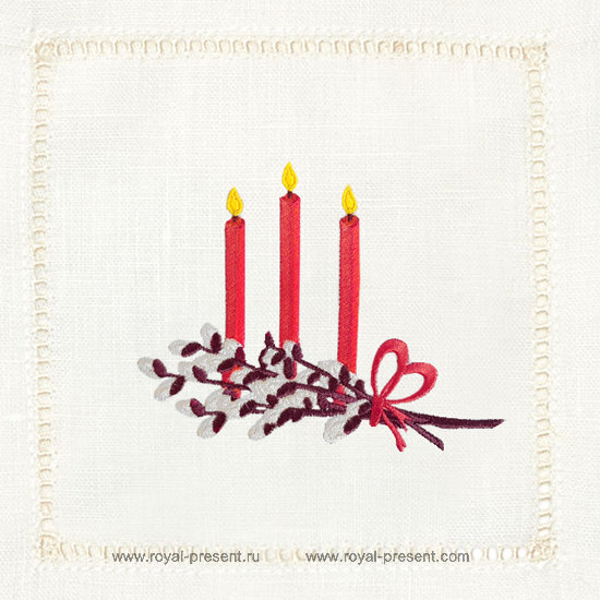 Easter Candles machine Embroidery Design RPE-1282