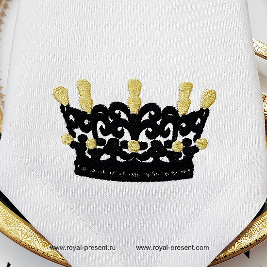 Crown Embroidery Design - 3 sizes RPE-1285