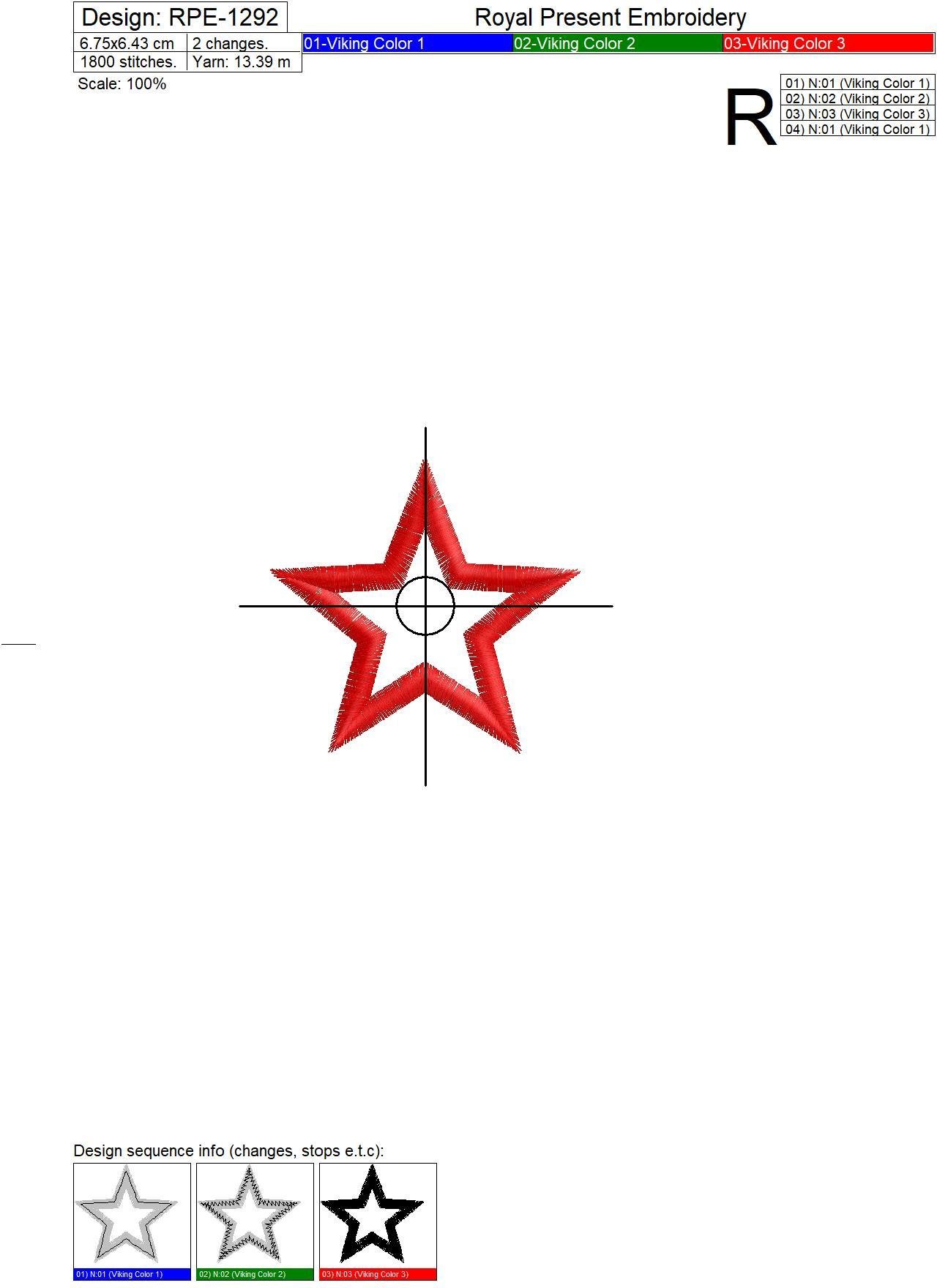 Star Applique Machine Embroidery Design Free - 3 sizes