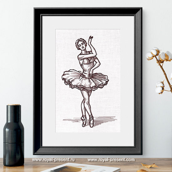 Swan Lake Ballerina Machine Embroidery Design - 7 sizes RPE-1296