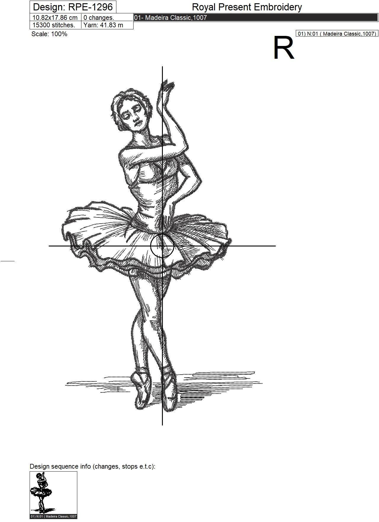 Swan Lake Ballerina Machine Embroidery Design - 7 sizes