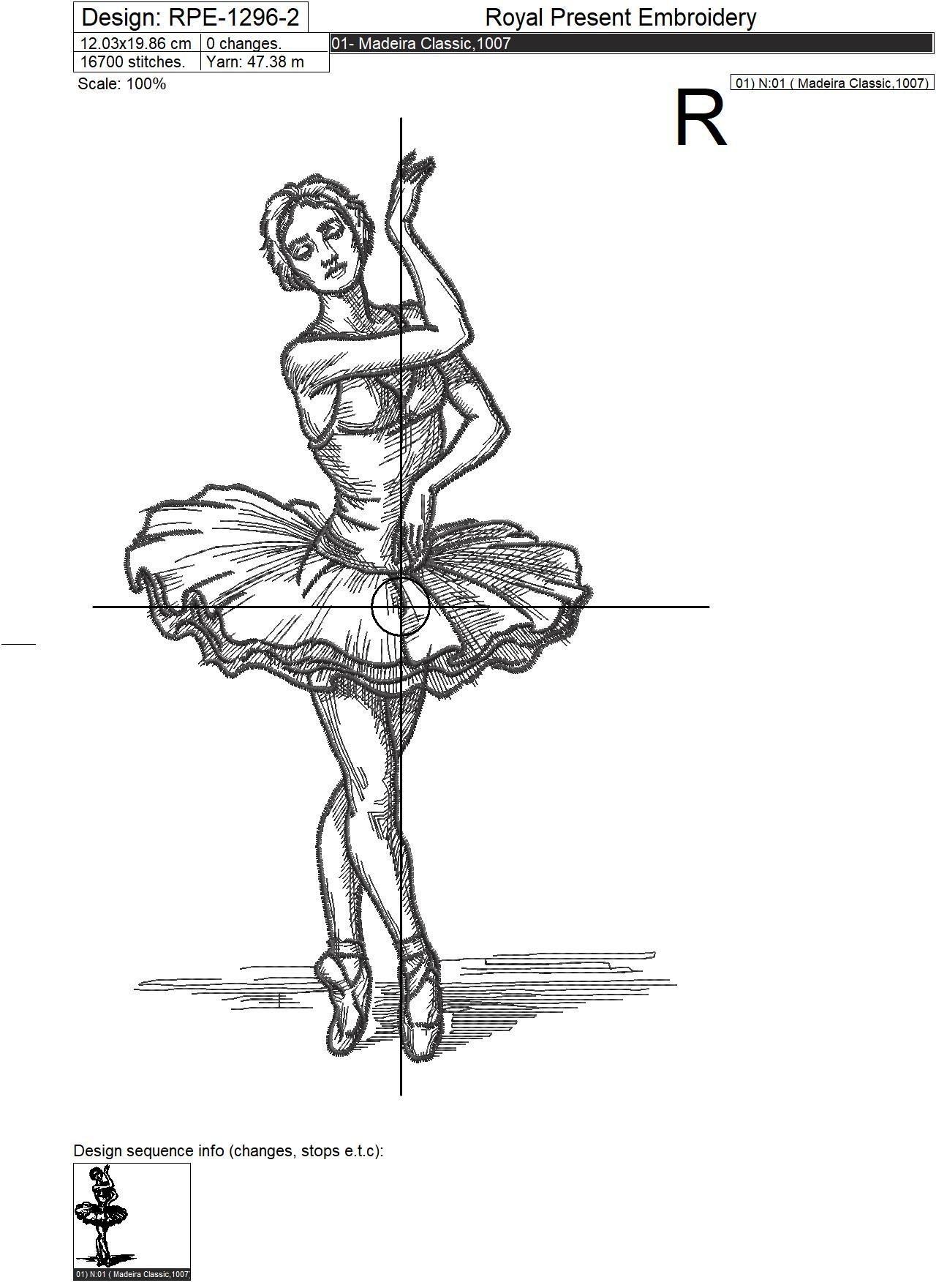 Swan Lake Ballerina Machine Embroidery Design - 7 sizes