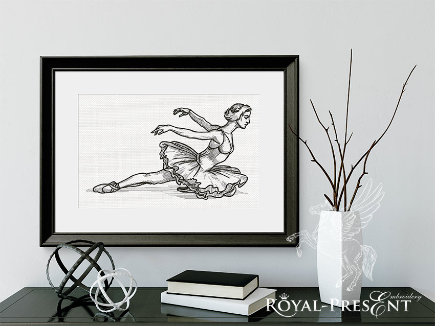 Swan Lake Ballet Machine Embroidery Design - 8 sizes