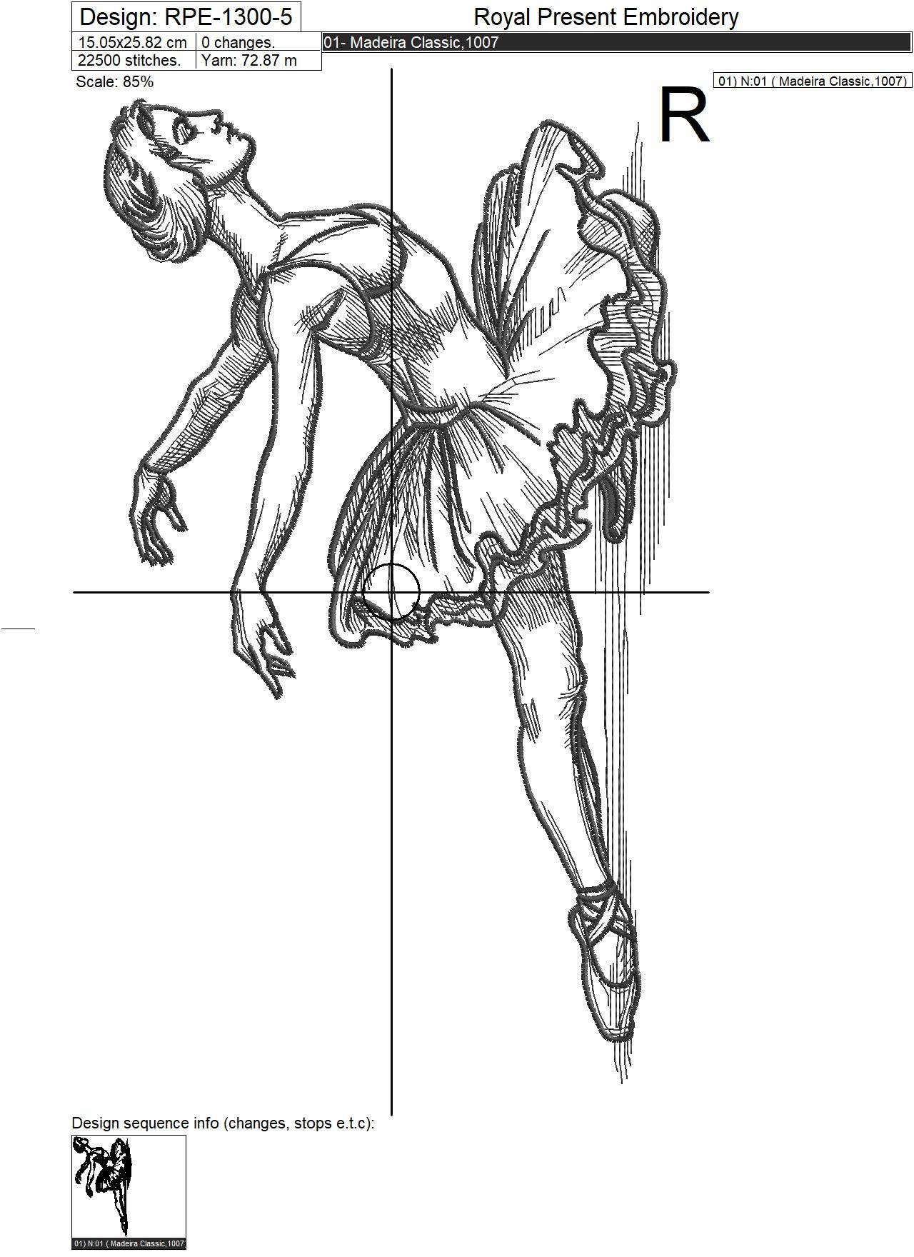 Swan Lake Ballet Machine Embroidery Design - 8 sizes