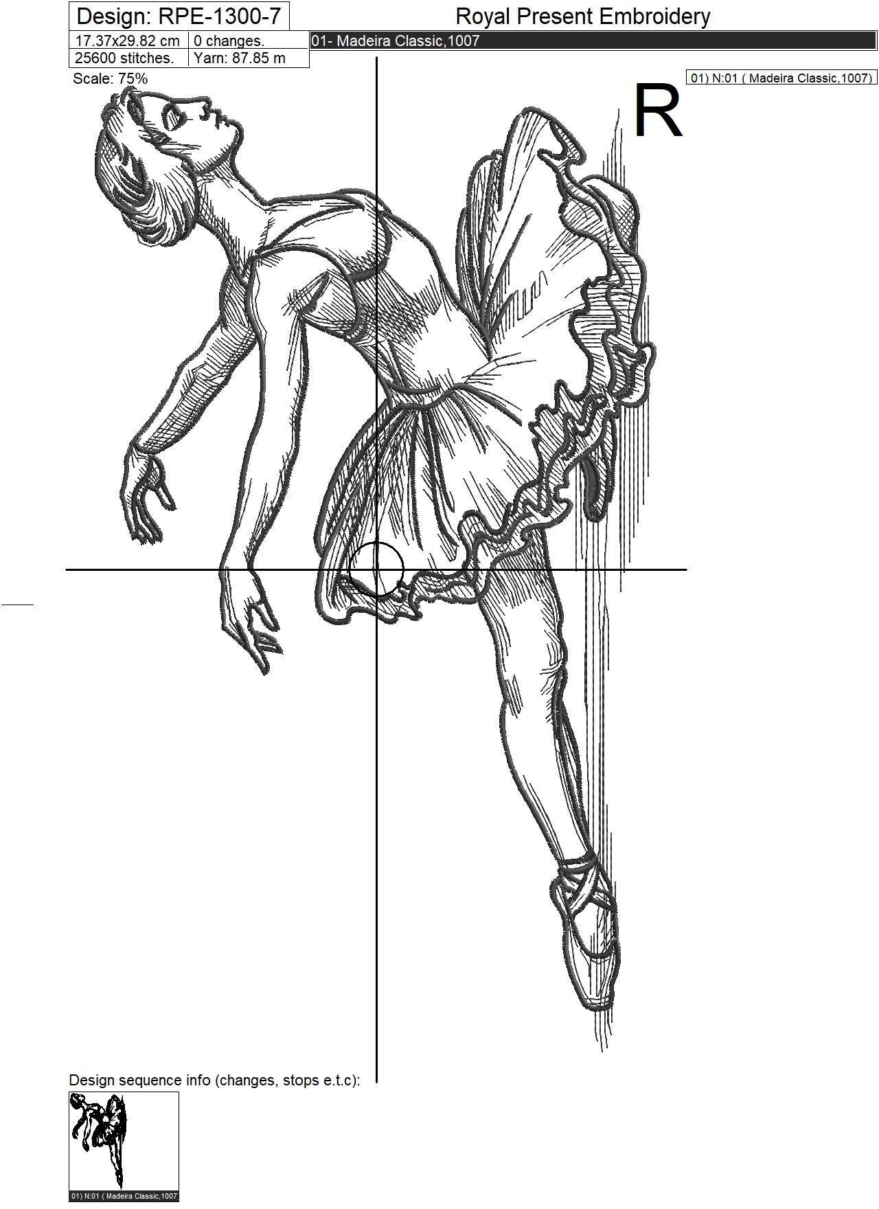Swan Lake Ballet Machine Embroidery Design - 8 sizes