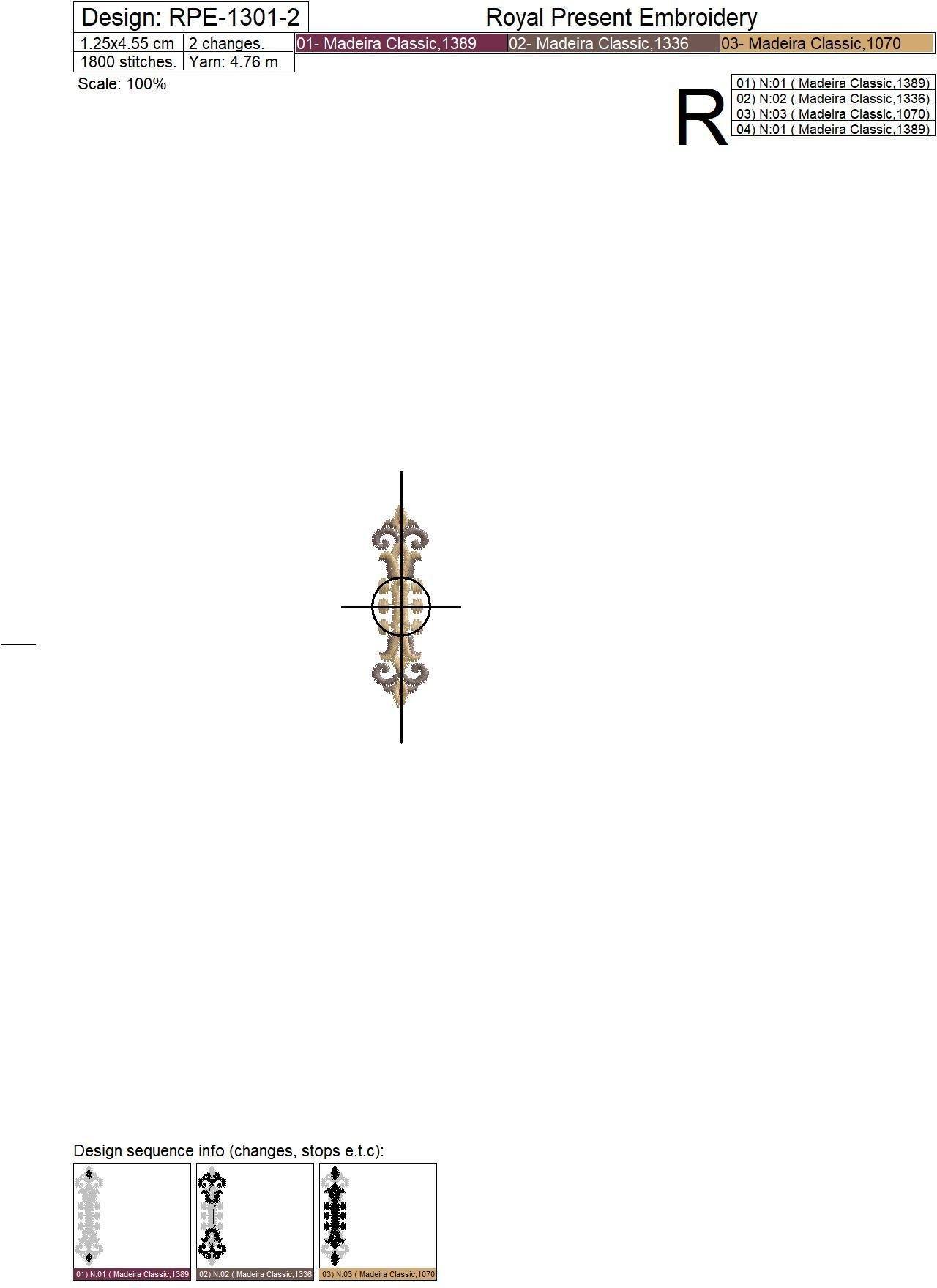 Three Baroque buttonholes Machine Embroidery Designs