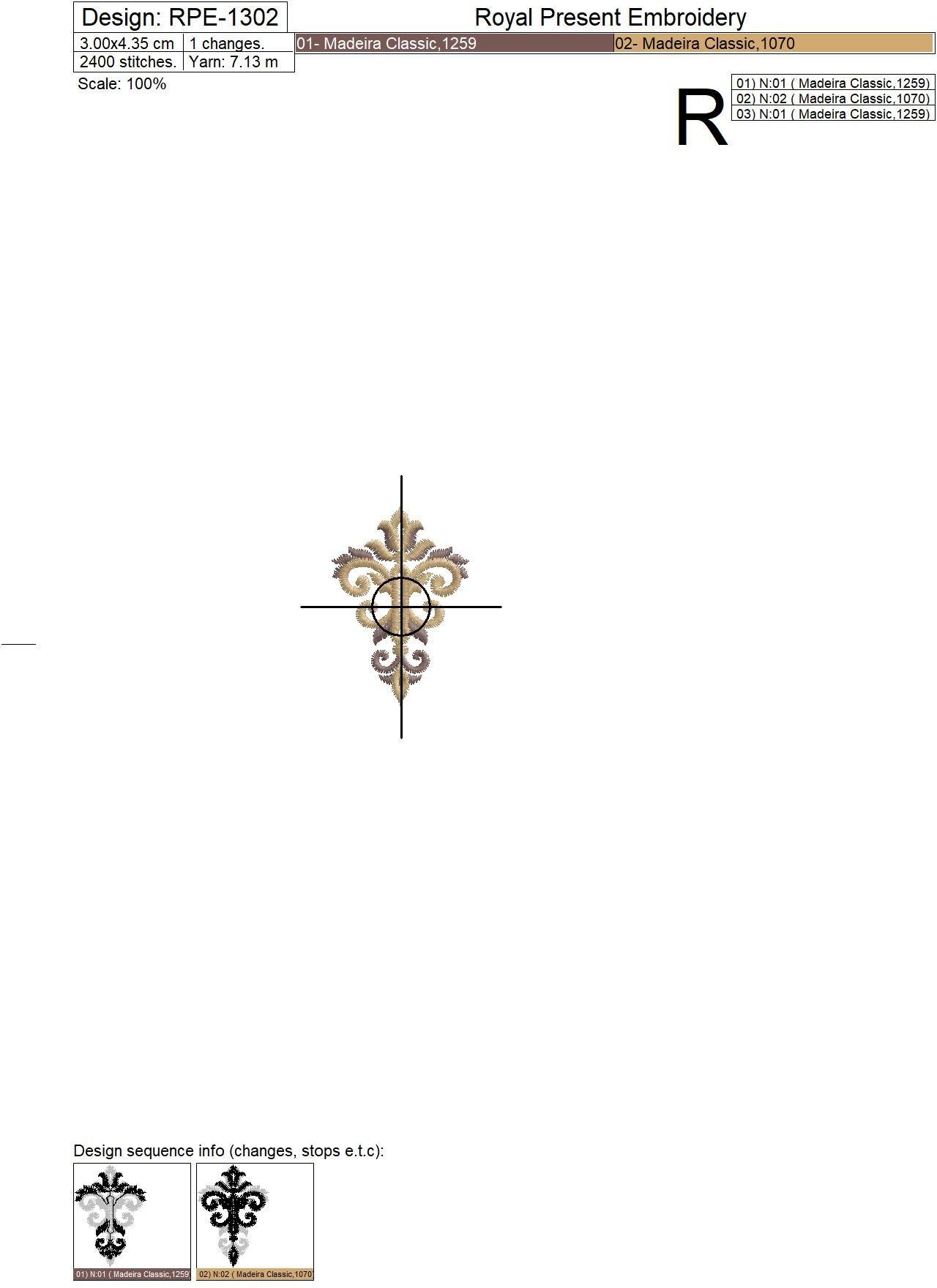 Two Baroque buttonholes Machine Embroidery Designs