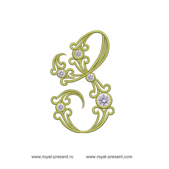 Machine Embroidery Design Vintage letter S RPE-1310