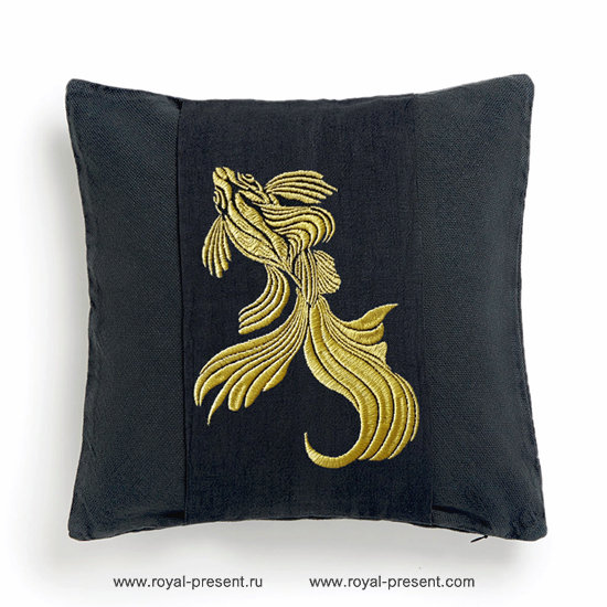 Gold Fish Machine Embroidery Design - 4 sizes RPE-1313