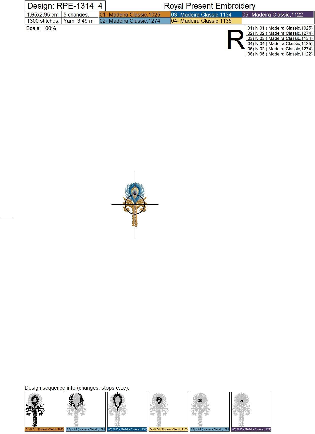 Gold Feather buttonholes Machine Embroidery Designs