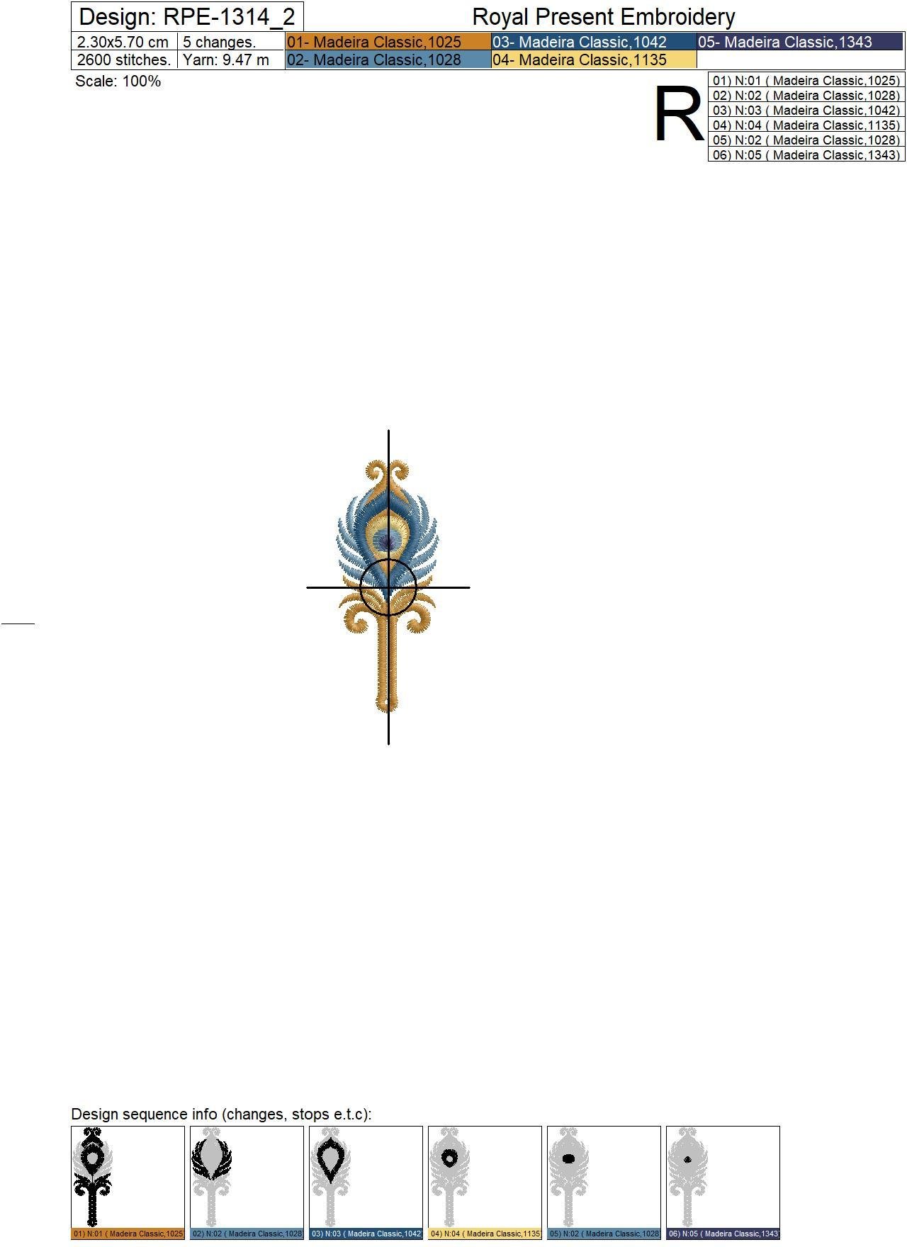 Gold Feather buttonholes Machine Embroidery Designs