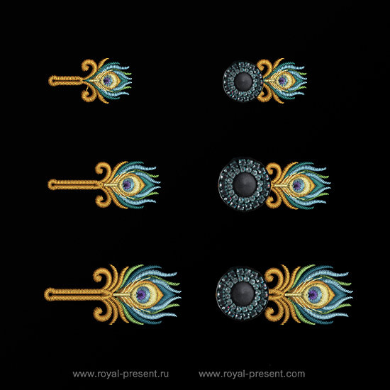 Set of Buttonholes Machine Embroidery Designs Feather Set of Buttonholes Machine Embroidery Designs Feather