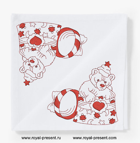 Machine Embroidery Design Christmas Bear RPE-934