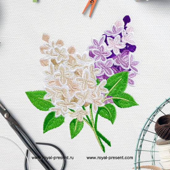 Lilac Branch Machine Embroidery Design - 2 sizes RPE-1323