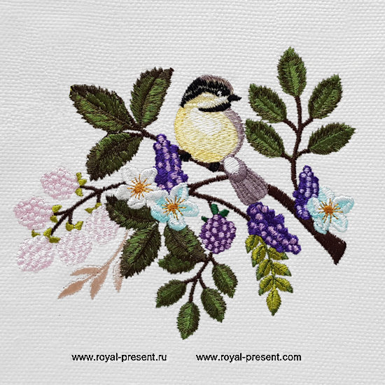 Cute Titmouse Machine Embroidery Design - 4 sizes RPE-1326