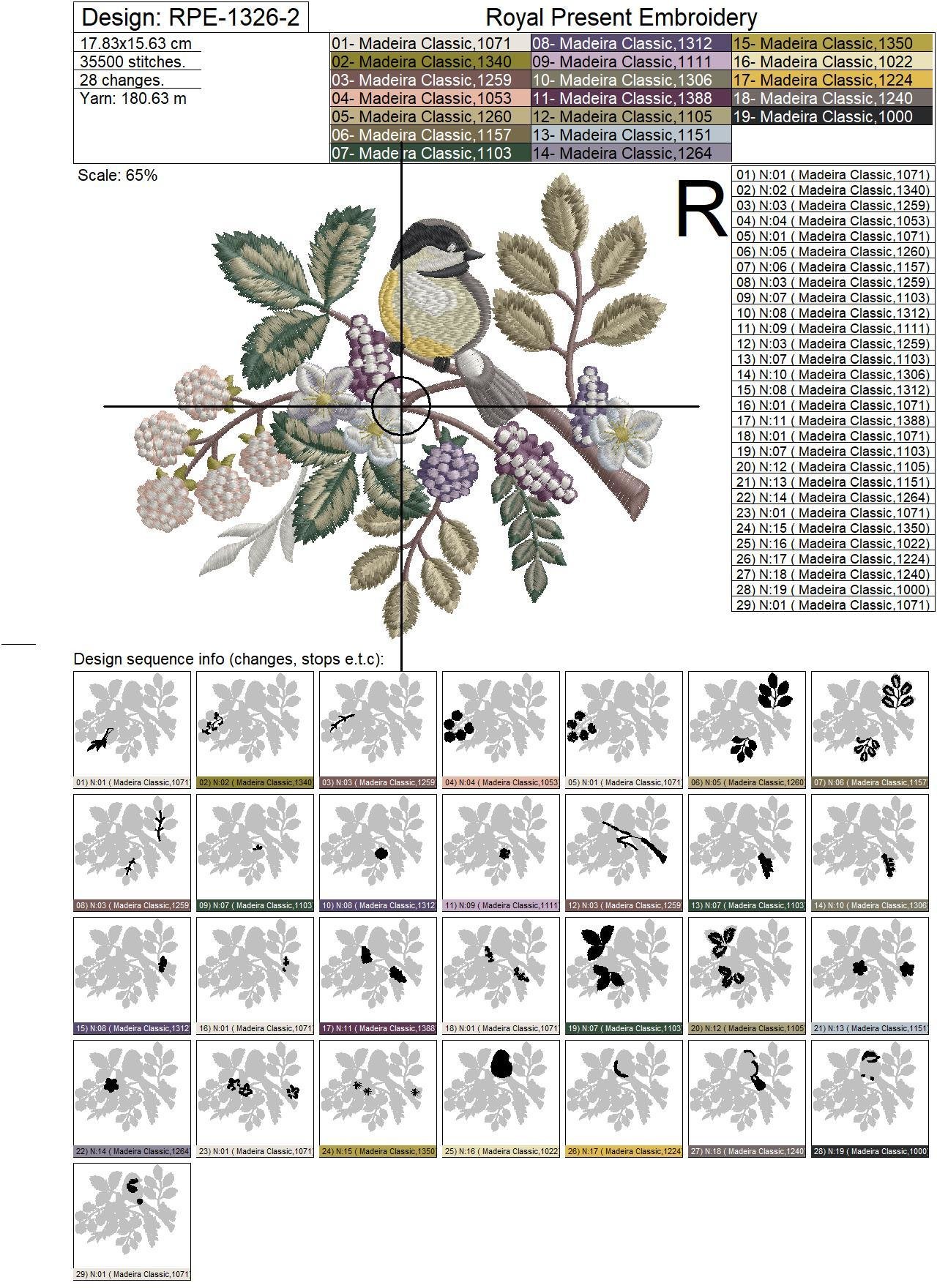 Cute Titmouse Machine Embroidery Design - 4 sizes