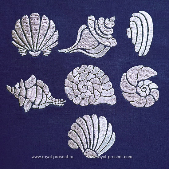Mini Seashells Machine Embroidery Designs RPE-1331