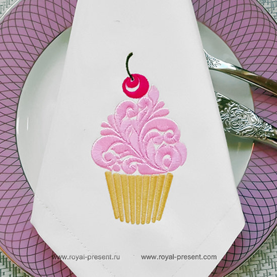 Cupcake Machine Embroidery Design RPE-1332