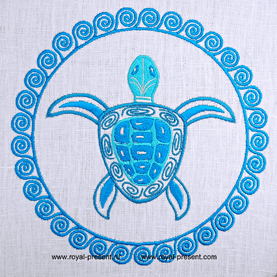 Machine Embroidery Design Turtle - 2 sizes