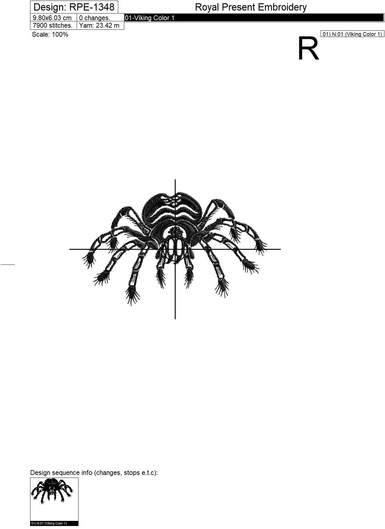 Spider Machine Embroidery Design - 6 sizes