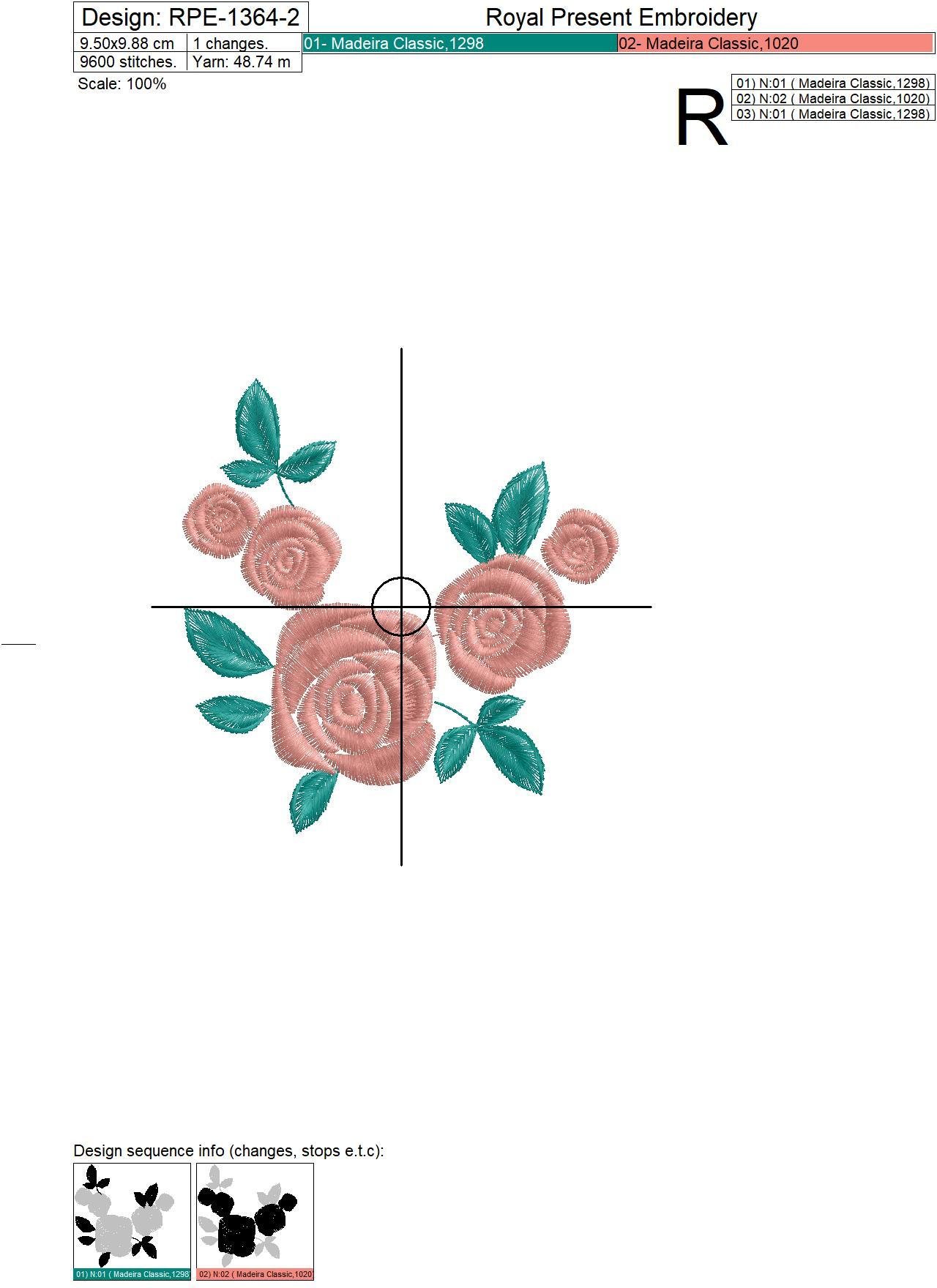 Roses Machine Embroidery Designs Set