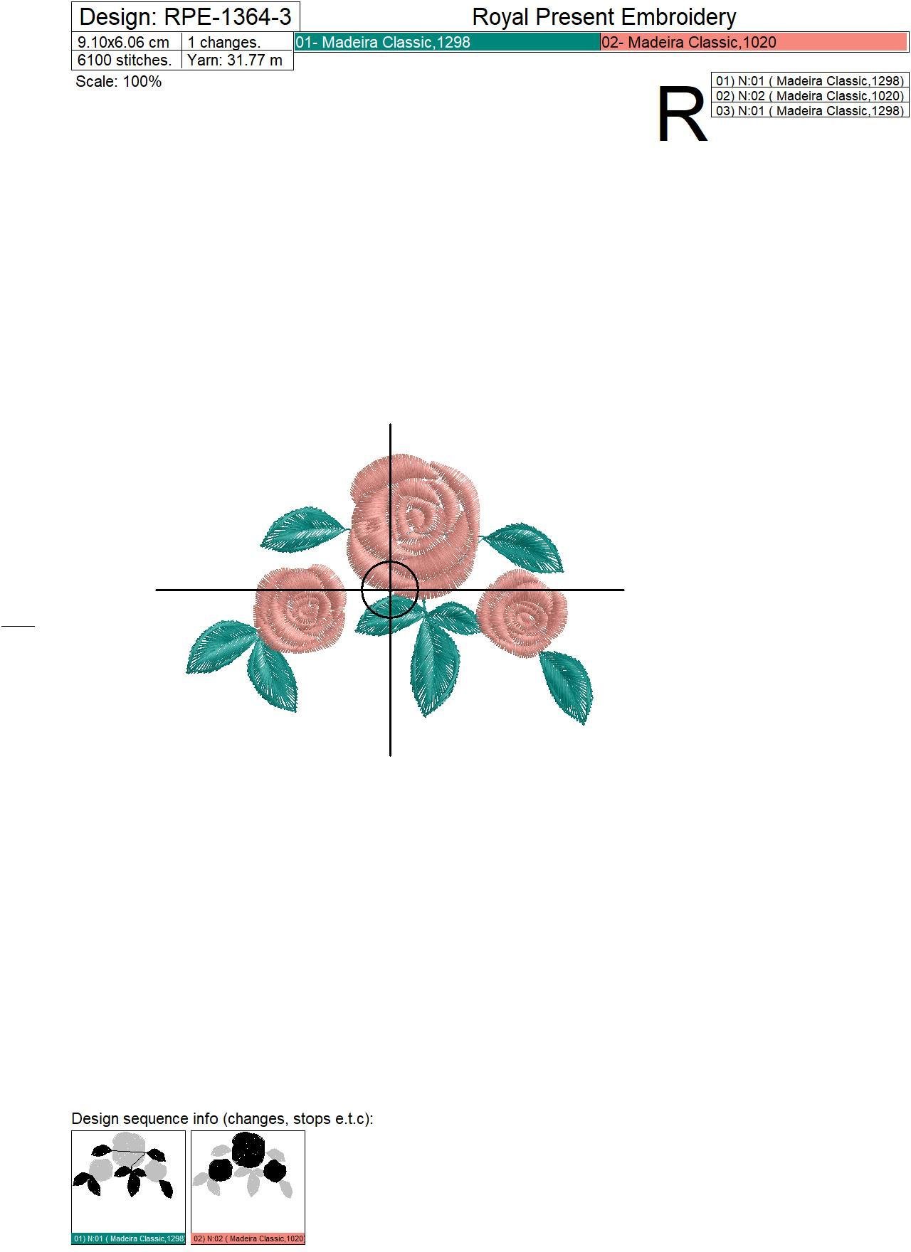 Roses Machine Embroidery Designs Set