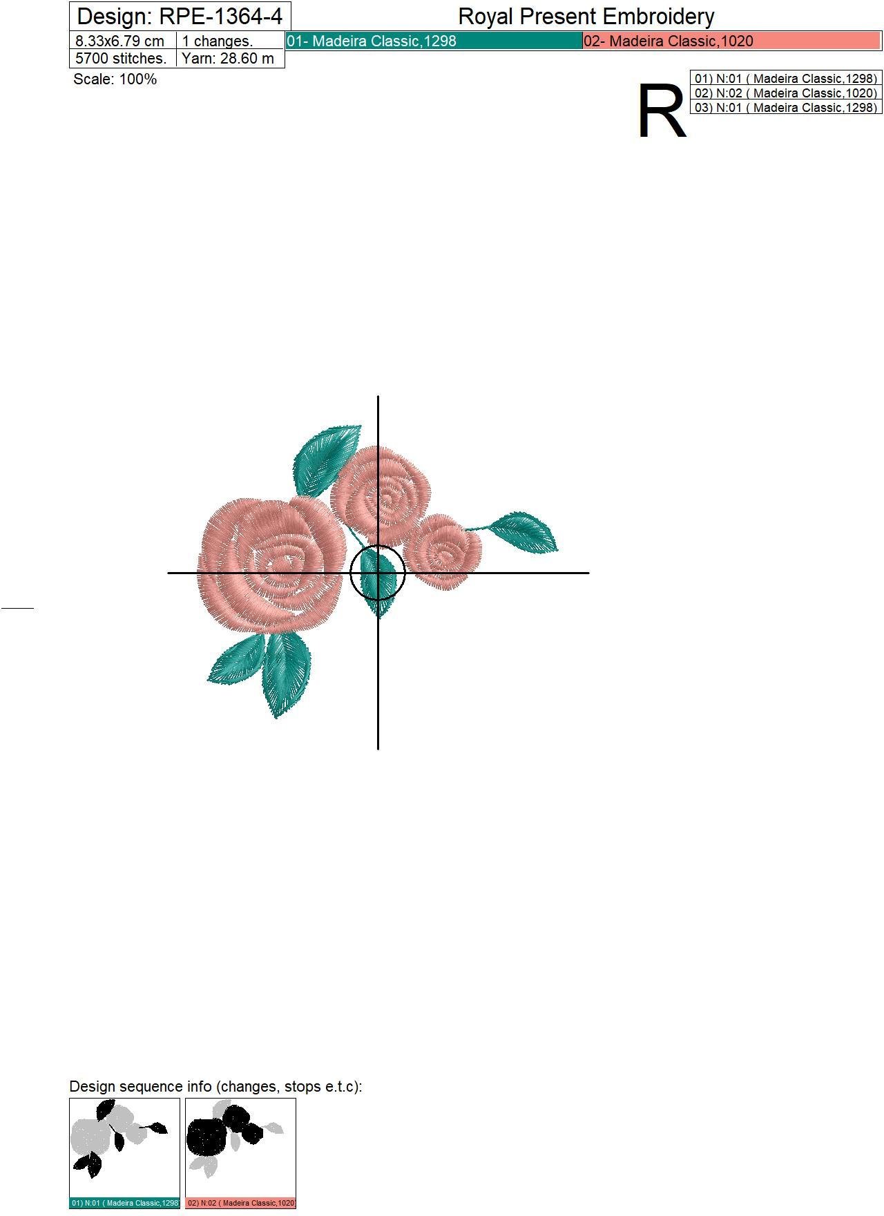 Roses Machine Embroidery Designs Set