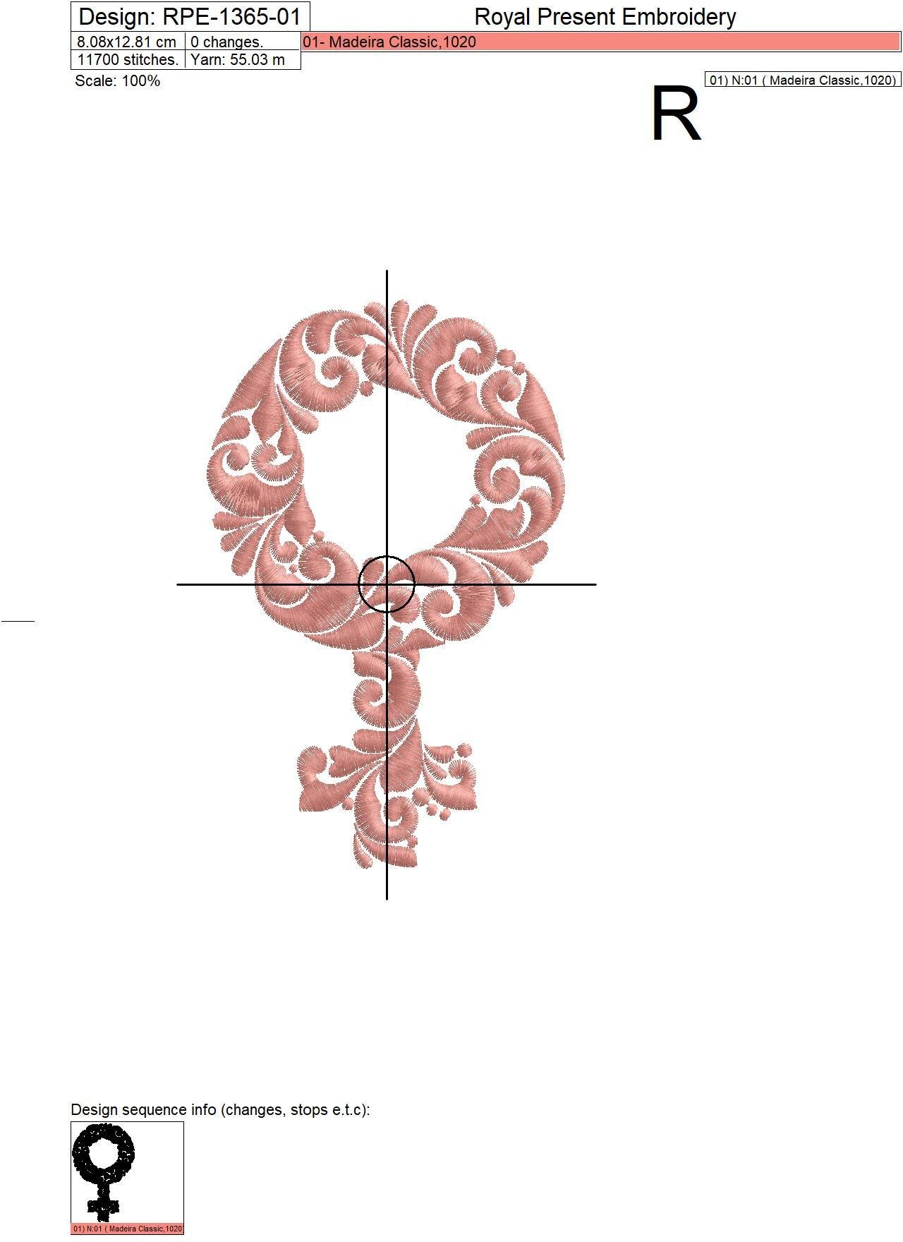 Female and Male symbols Machine Embroidery Designs