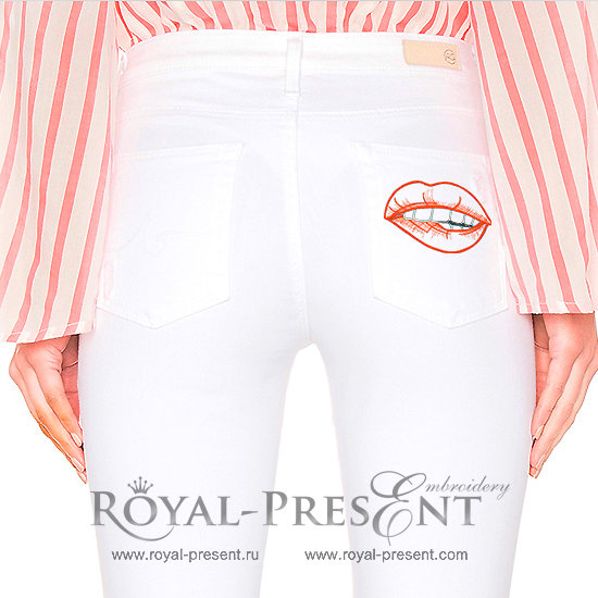 Lips Free Machine Embroidery Design RPE-890