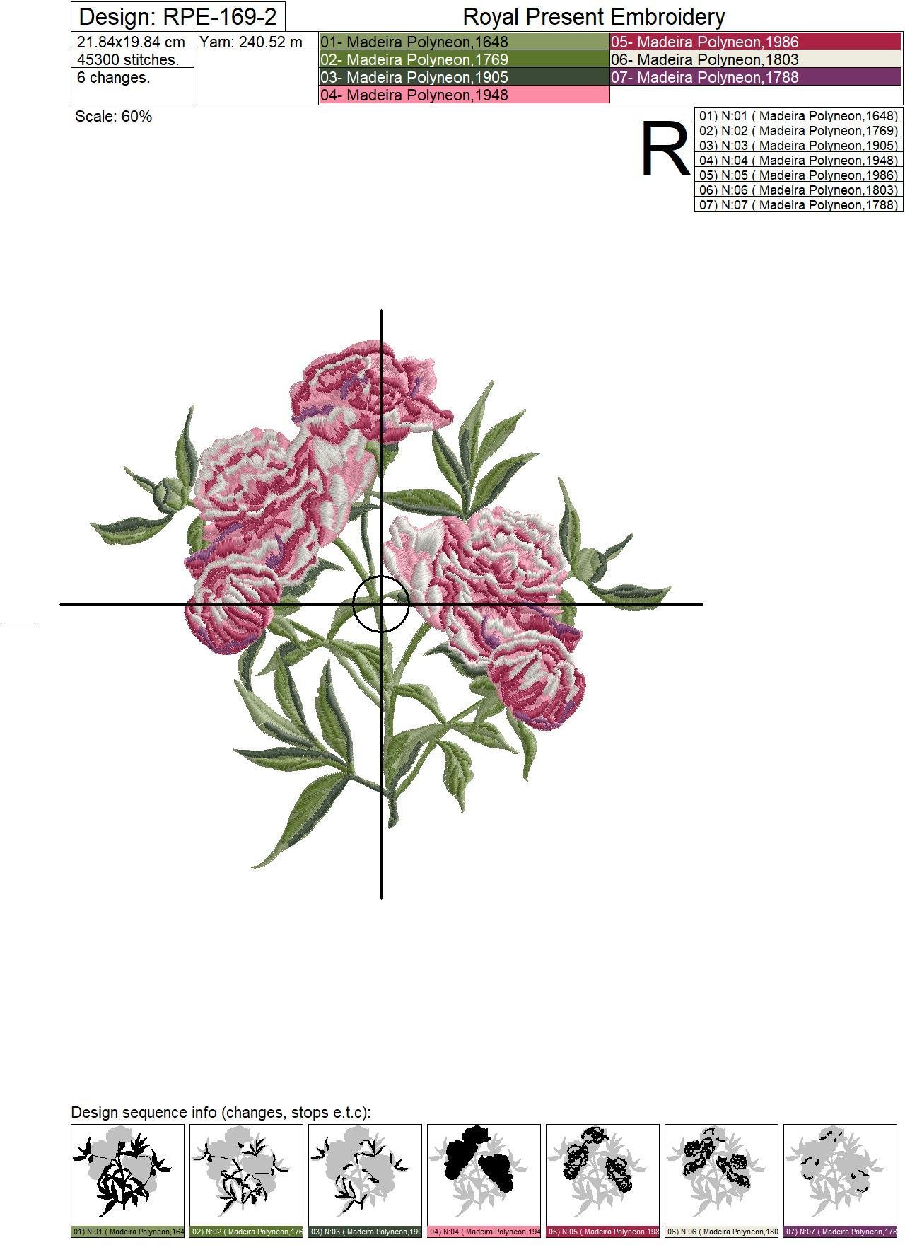 Two Pink Peonies Machine Embroidery Designs