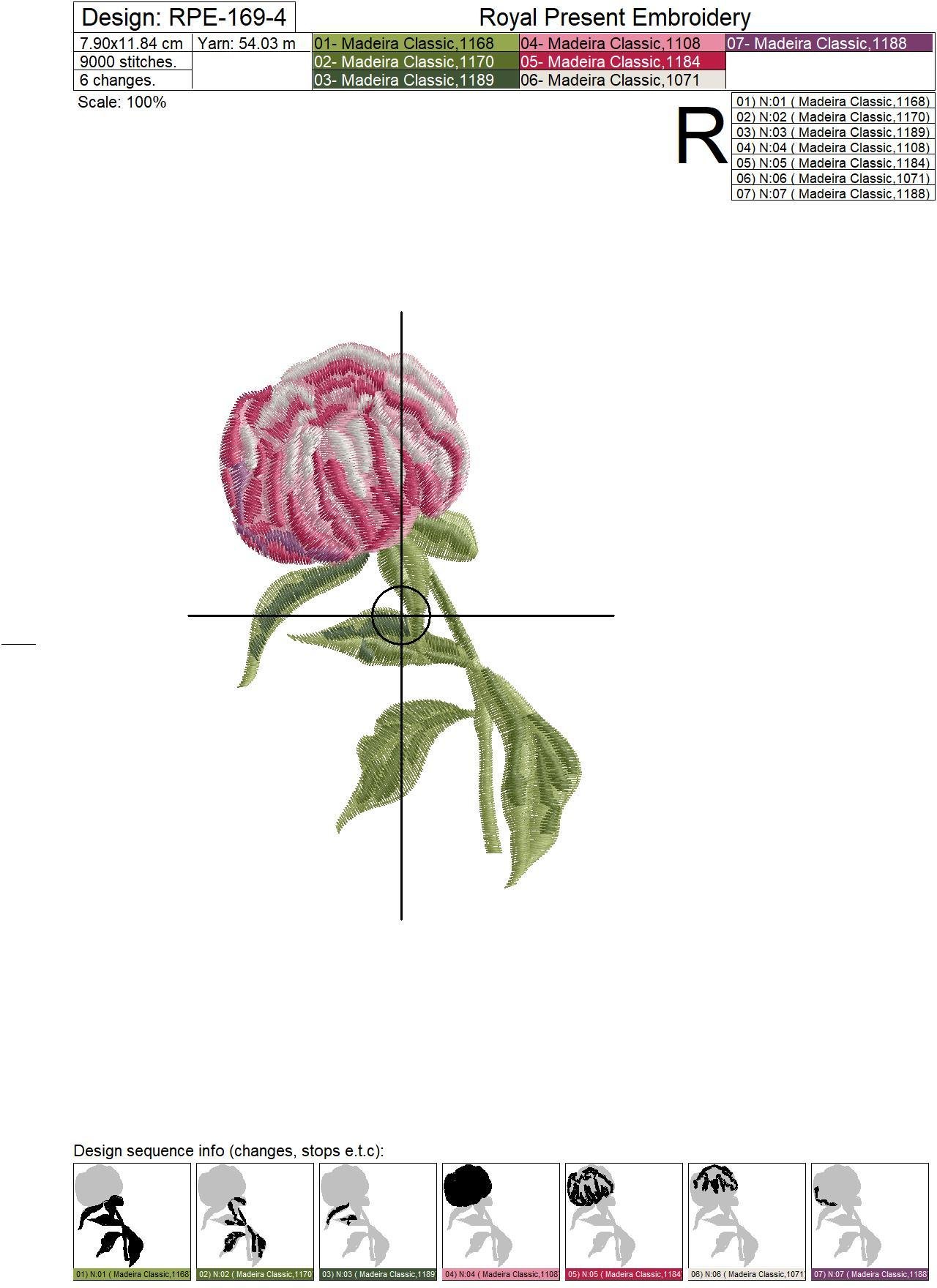 Two Pink Peonies Machine Embroidery Designs