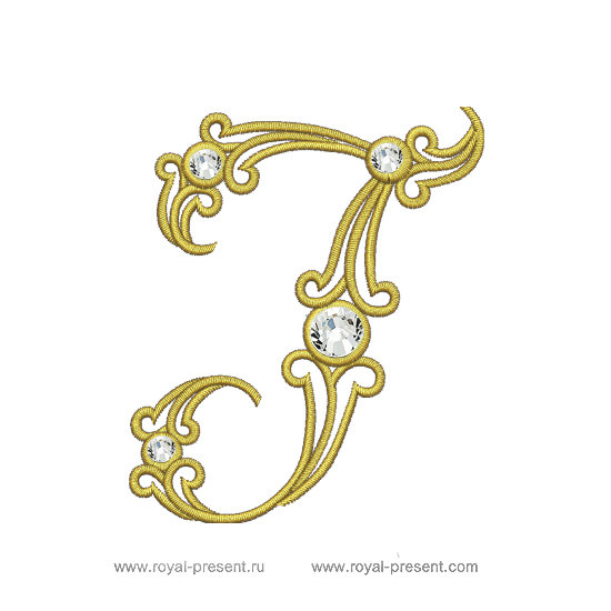 Machine Embroidery Design Vintage letter T RPE-1378