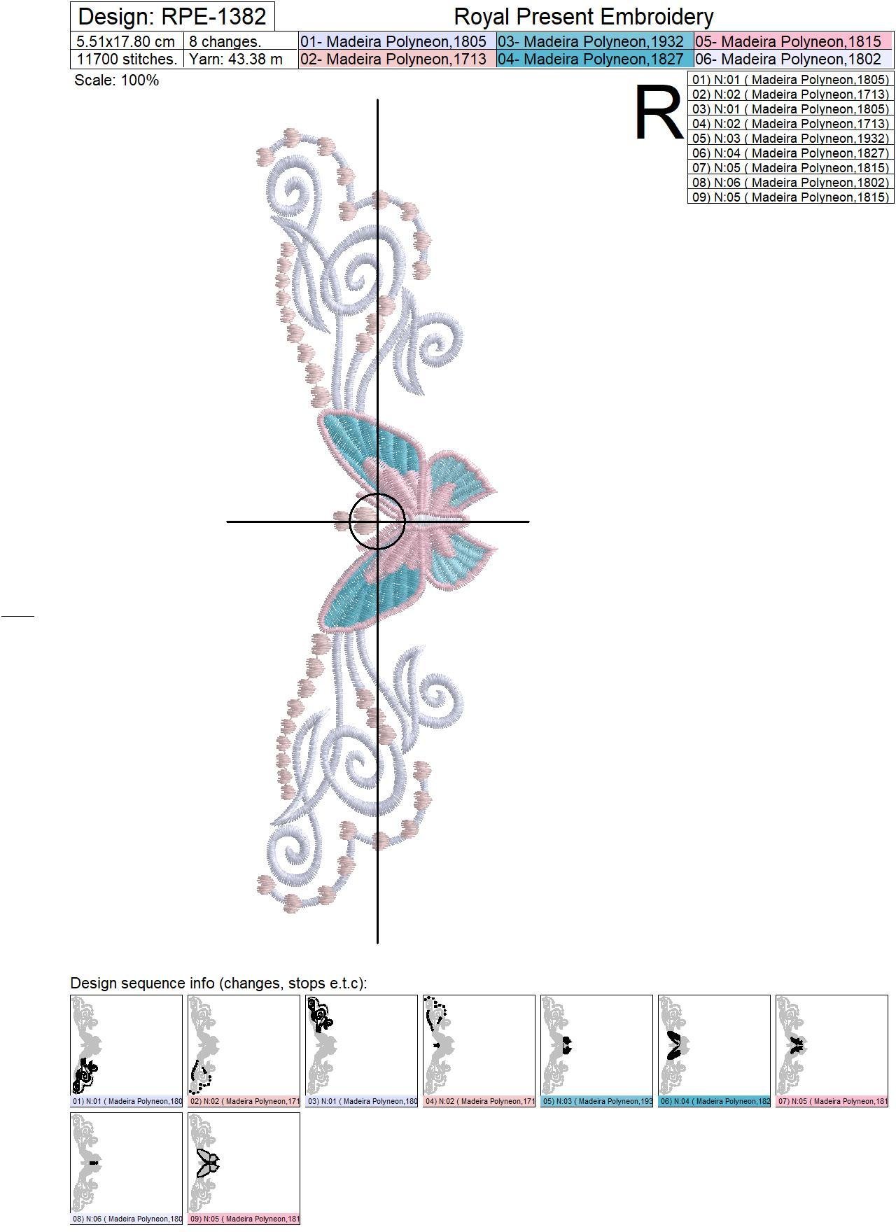 Free Butterfly Tattoo-style Machine Embroidery Design