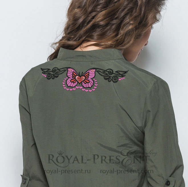 Tattoo Butterfly Machine Embroidery Design - 4 sizes RPE-1384