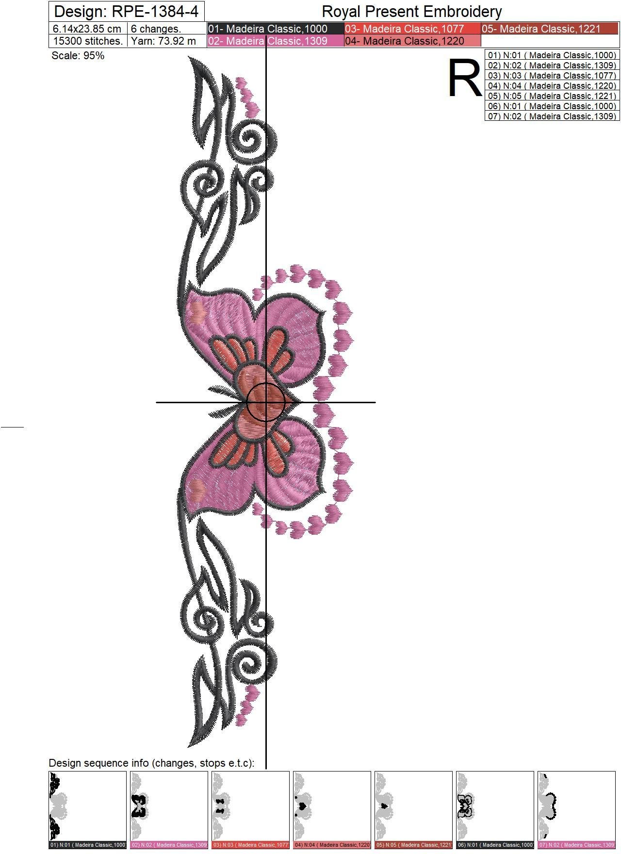 Tattoo Butterfly Machine Embroidery Design - 4 sizes