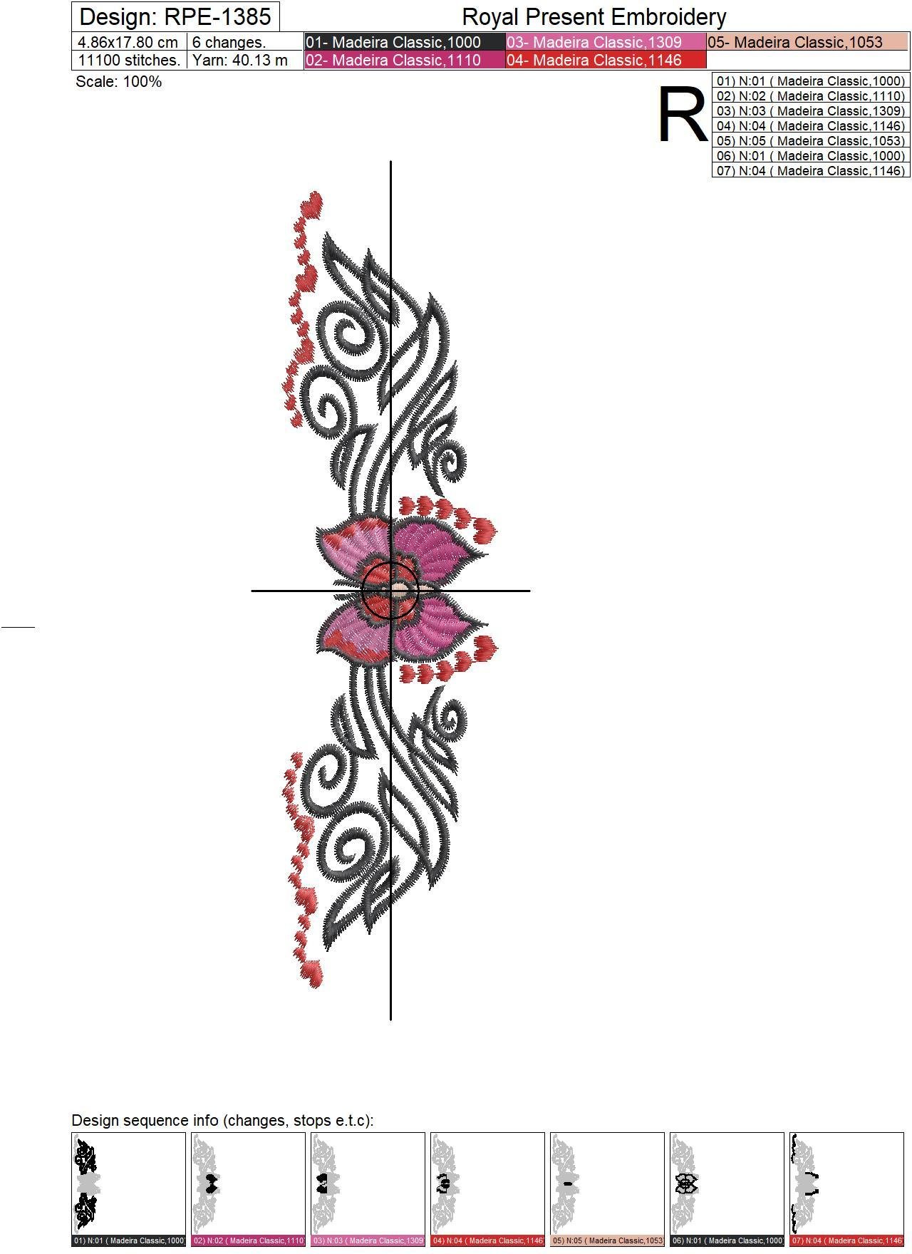Tattoo Butterfly Machine Embroidery Pattern - 4 sizes