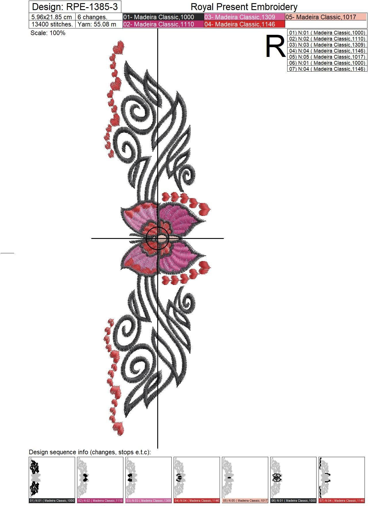 Tattoo Butterfly Machine Embroidery Pattern - 4 sizes