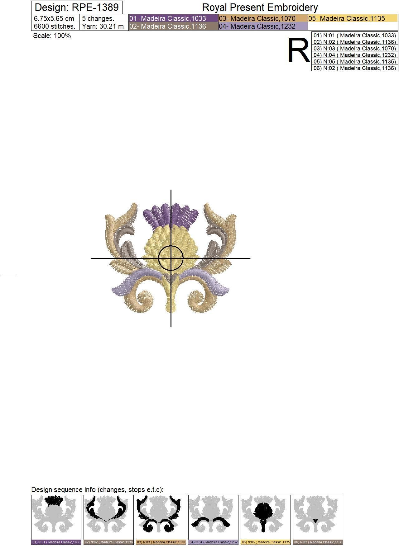 Two Golden thistles Machine Embroidery Patterns