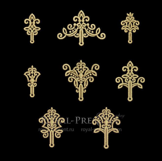 Rococo Buttonholes Machine Embroidery Designs RPE-1397
