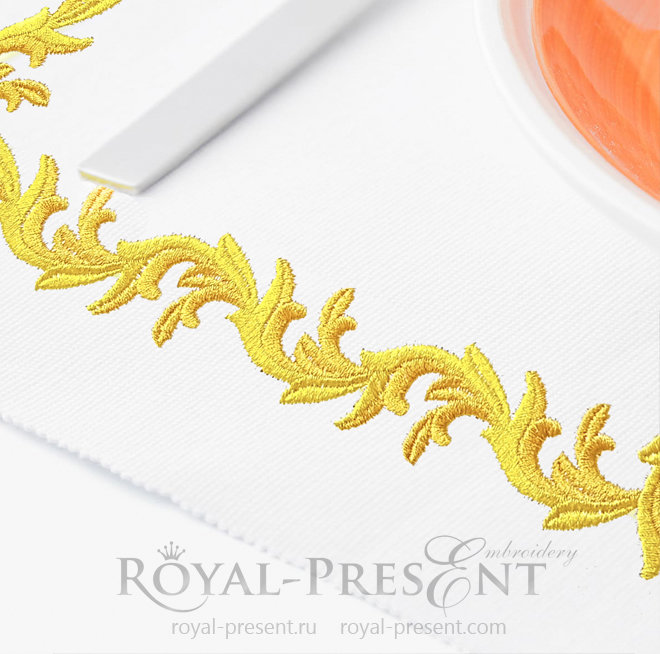 Two Gold leaves elements Machine Embroidery Designs