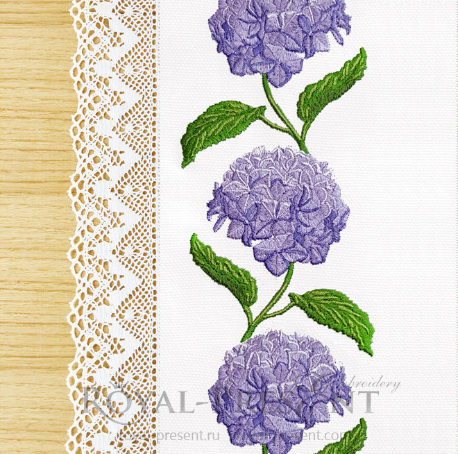 Hydrangea border Machine Embroidery Design RPE-1406