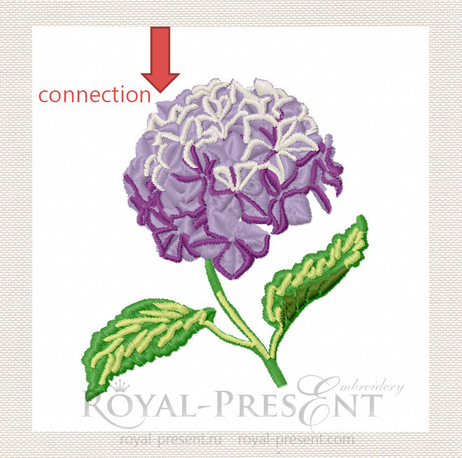 Hydrangea border Machine Embroidery Design
